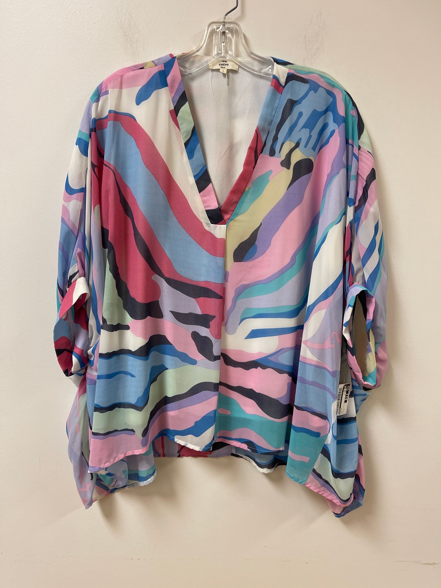 Top Short Sleeve By Entro In Multi-colored, Size: L