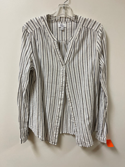 Blouse Long Sleeve By Kim Rogers In Striped Pattern, Size: M