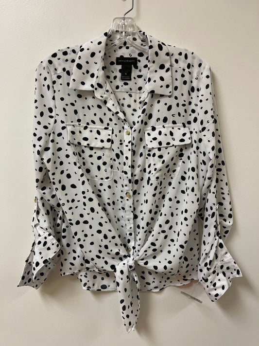 Blouse Long Sleeve By Investments In Black & White, Size: S