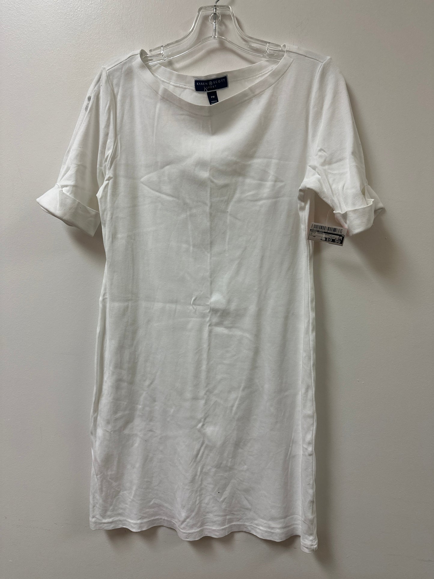 Dress Casual Short By Karen Scott In White, Size: Mp