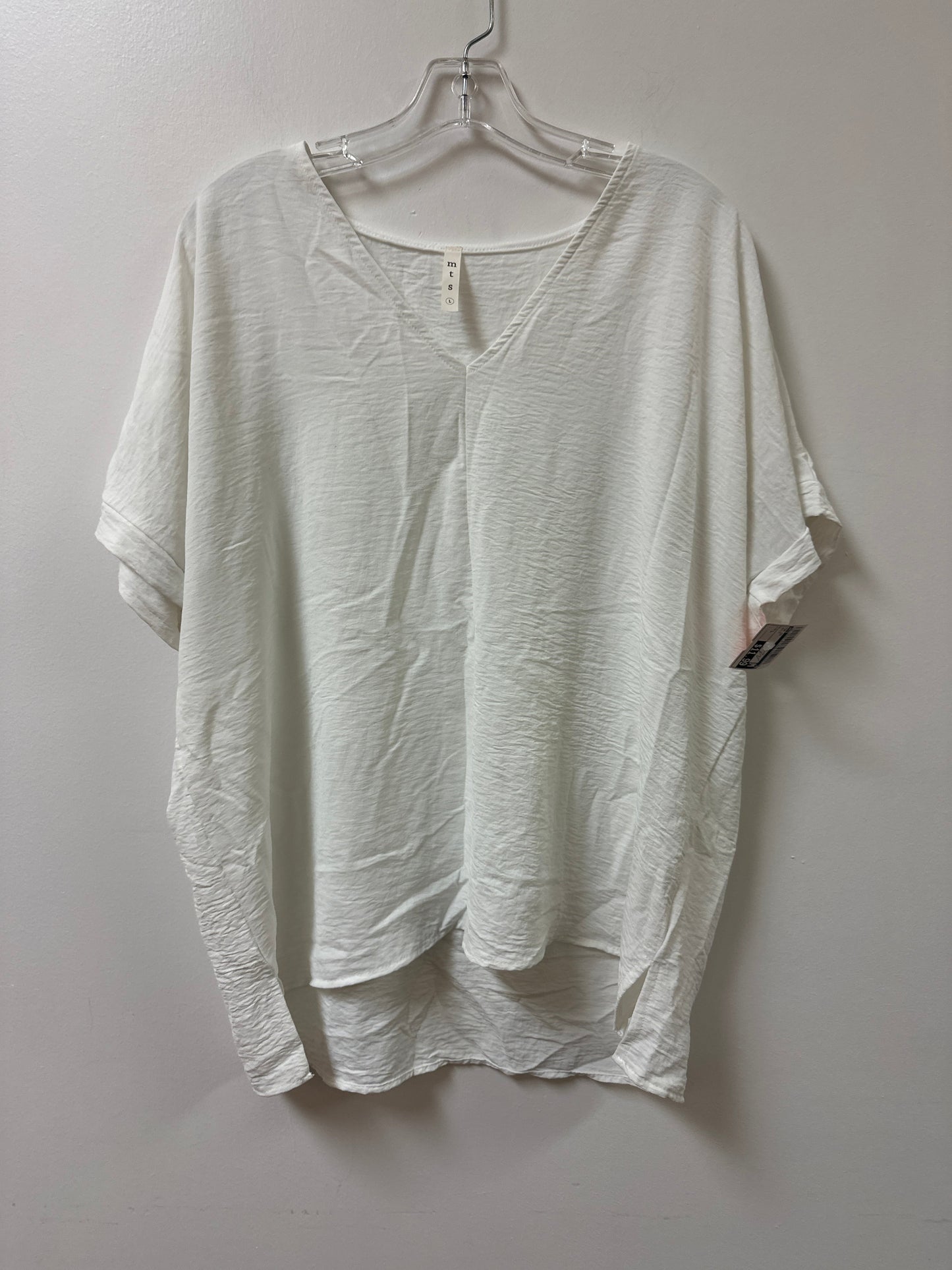 Top Short Sleeve By Mts In White, Size: L