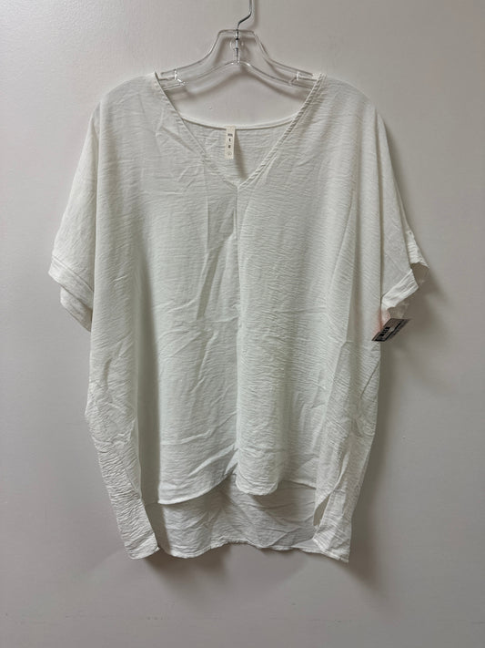 Top Short Sleeve By Mts In White, Size: L