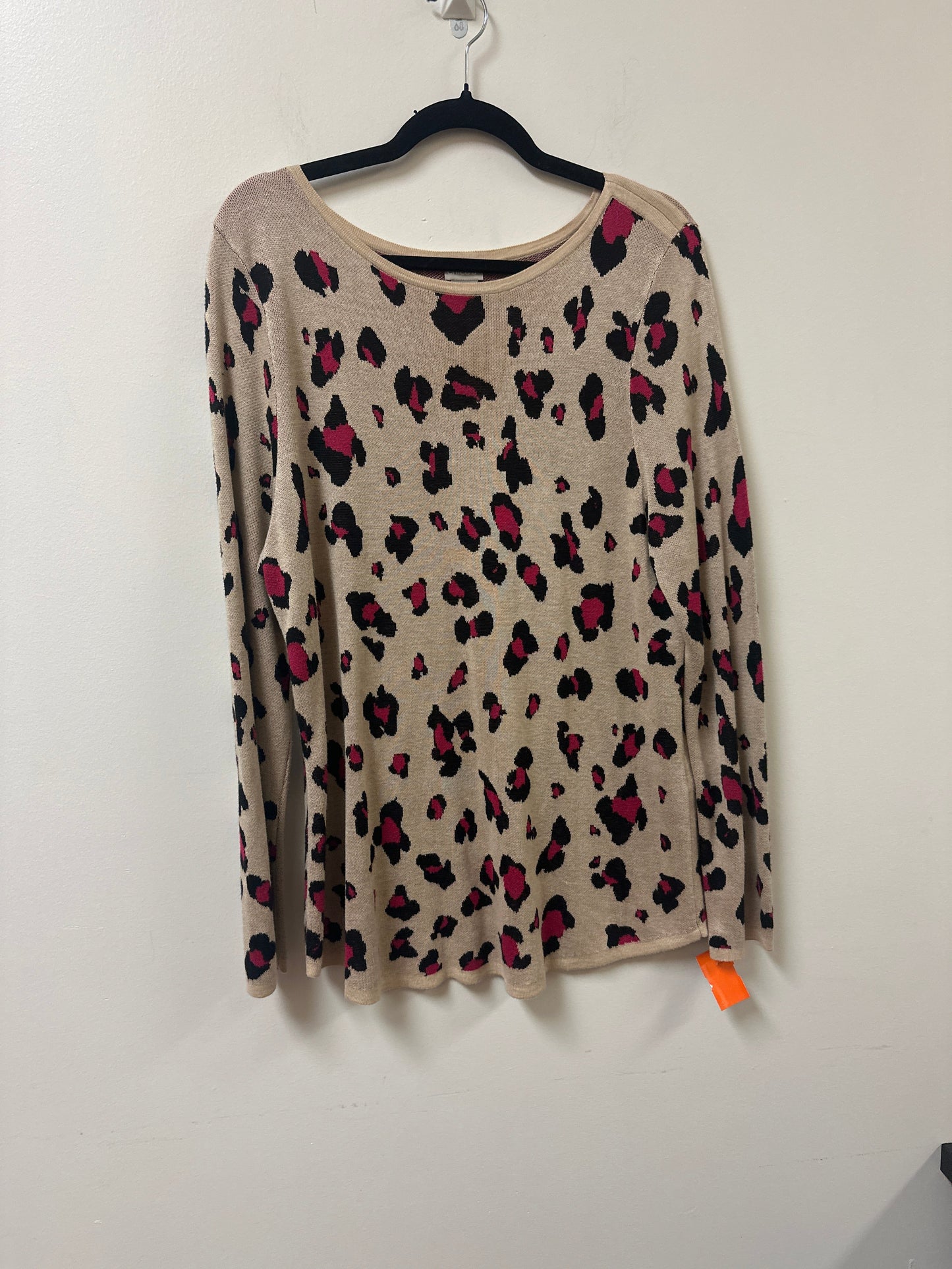 Sweater By Chicos In Animal Print, Size: L