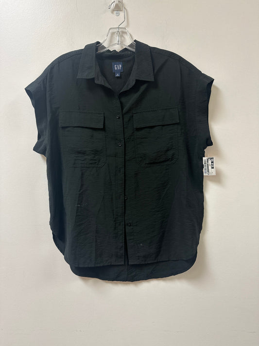 Blouse Short Sleeve By Gap In Black, Size: M