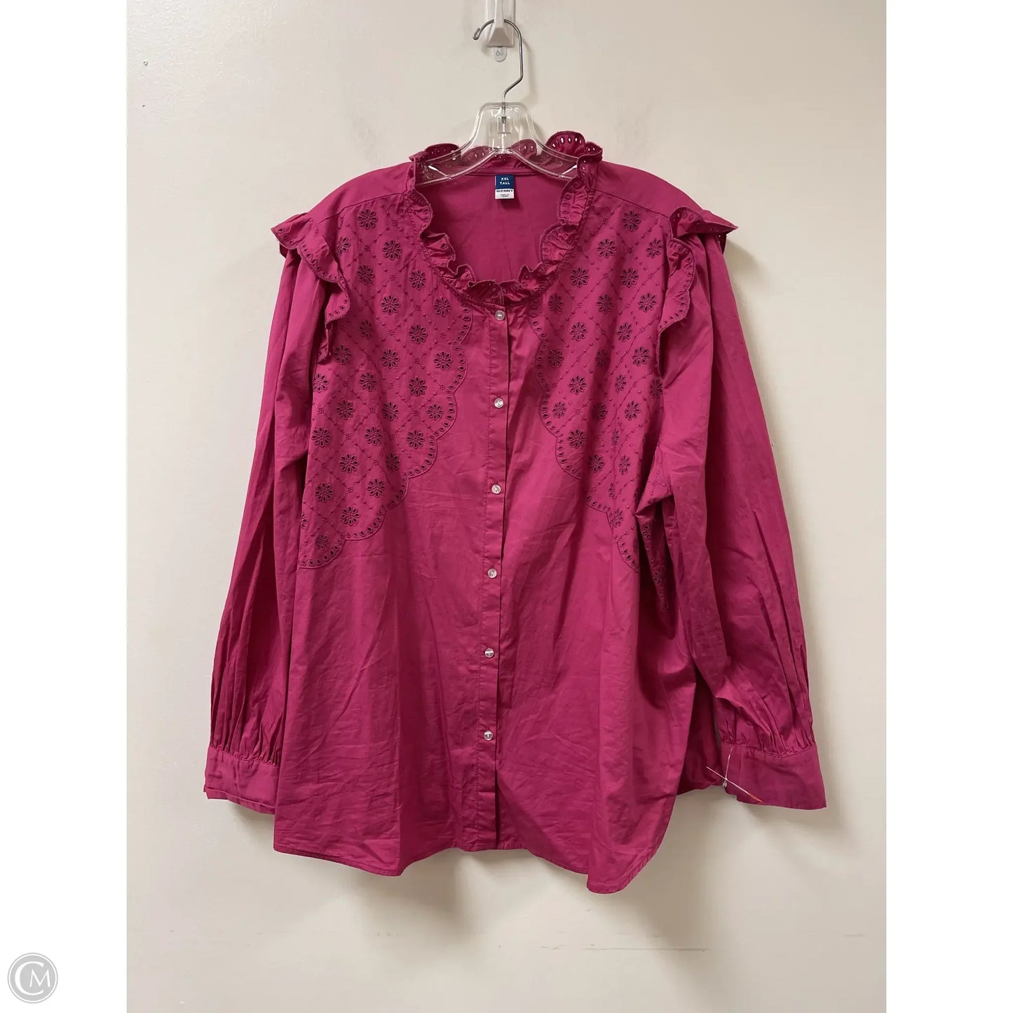 Blouse Long Sleeve By Old Navy In Pink, Size: 2x