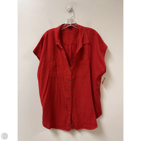 Blouse Short Sleeve By Torrid In Red, Size: 2x