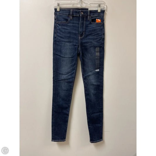 Jeans Skinny By American Eagle In Blue Denim, Size: 0