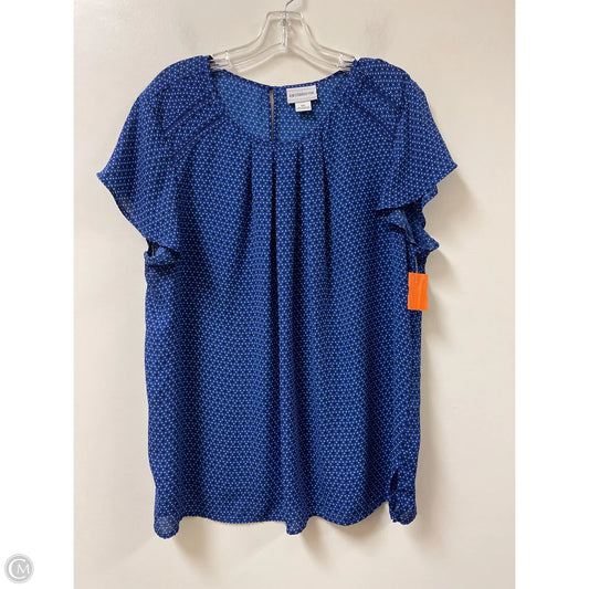 Top Short Sleeve By Liz Claiborne In Blue & Brown, Size: 2x