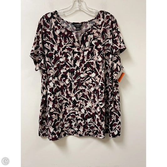 Top Short Sleeve By Liz Claiborne In Black & Purple, Size: 1x