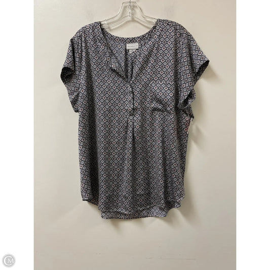 Top Short Sleeve By Liz Claiborne In Blue & Orange, Size: 2x