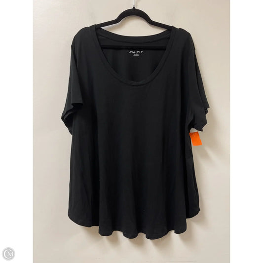 Top Short Sleeve By Ava & Viv In Black, Size: 4p