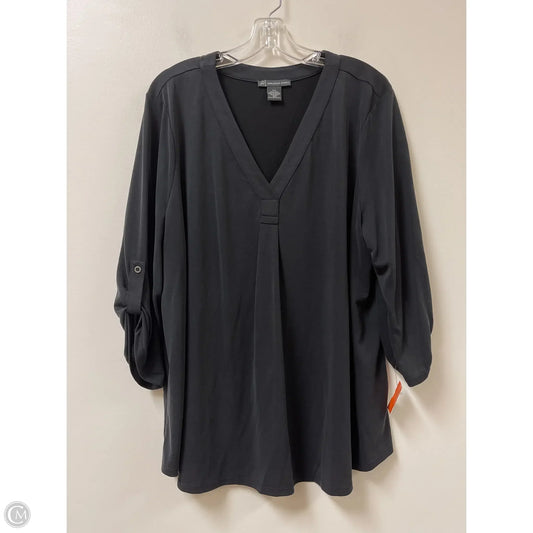 Top Long Sleeve By Adrianna Papell In Black, Size: 2x