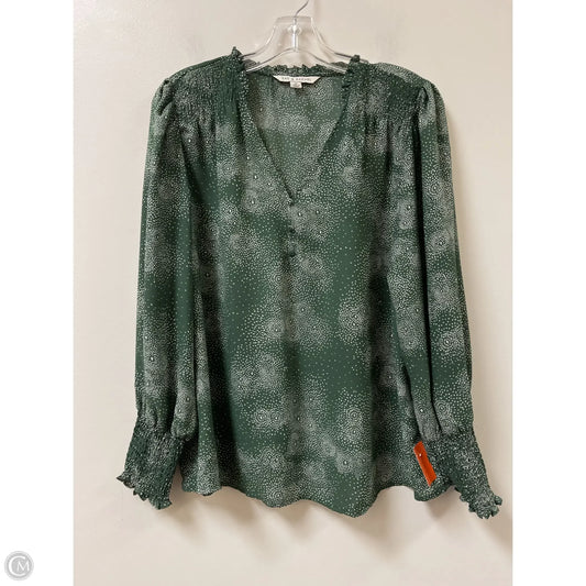 Top Long Sleeve By Zac And Rachel In Green & White, Size: Xl