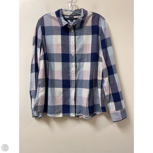 Blouse Long Sleeve By Tommy Hilfiger In Blue & Purple, Size: Xl