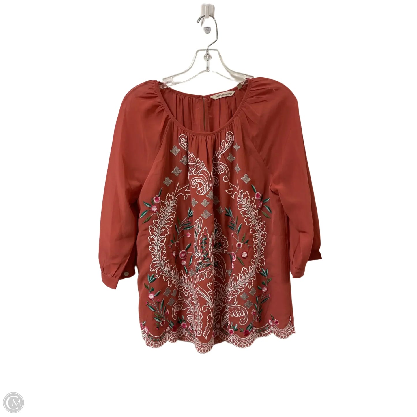 Top Long Sleeve By Soft Surroundings In Orange, Size: M