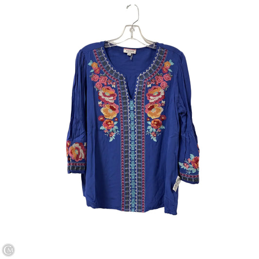 Top Long Sleeve By Andree By Unit In Blue, Size: M