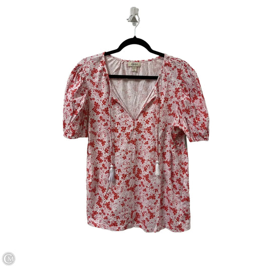 Top Short Sleeve By Style And Company In Pink & Red, Size: L