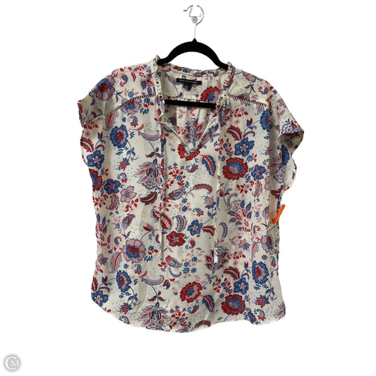 Top Short Sleeve By Zac And Rachel In Blue & Red, Size: L