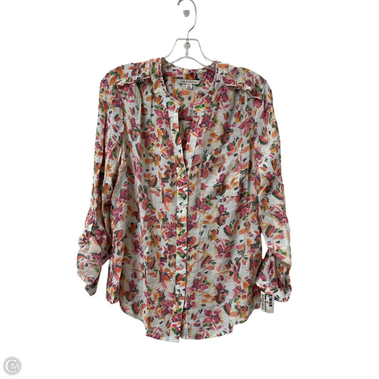 Blouse Long Sleeve By Zac And Rachel In Multi-colored, Size: L