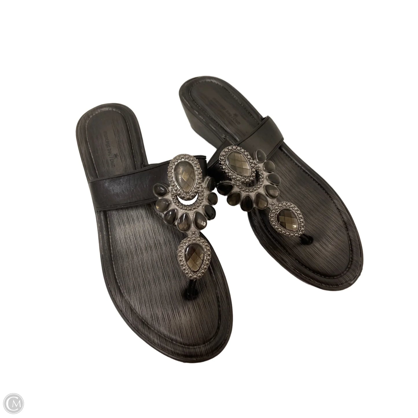 Sandals Heels Wedge By Montego Bay In Black, Size: 9