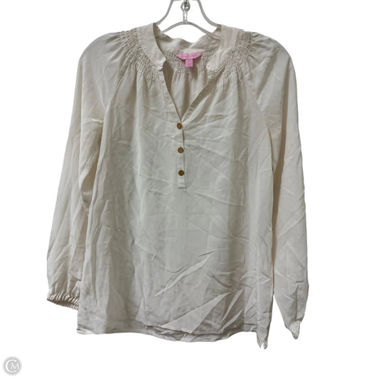 Top Long Sleeve Designer By Lilly Pulitzer In Cream, Size: Xs