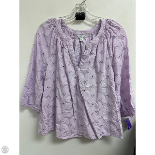 Top Short Sleeve By Crown And Ivy In Purple, Size: L