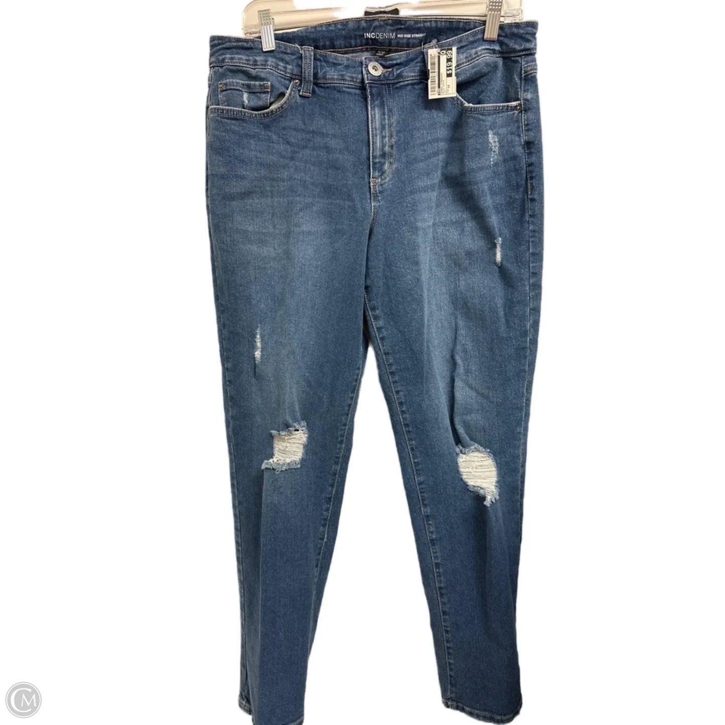 Jeans Straight By Inc In Blue Denim, Size: 14