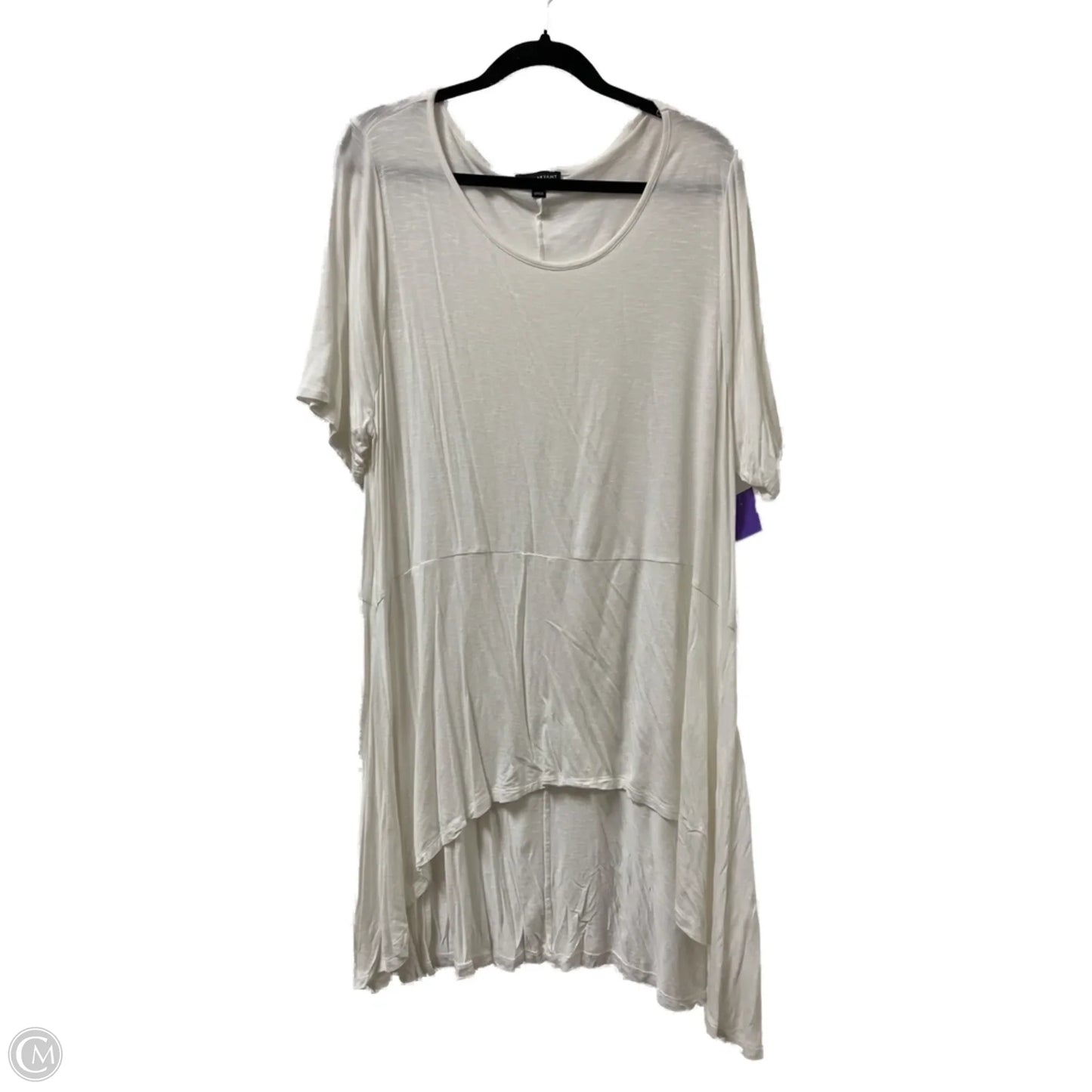 Top Short Sleeve By Lane Bryant In White, Size: 2x