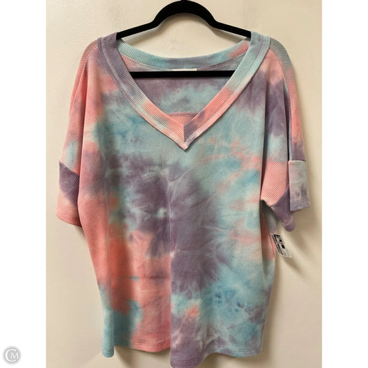 Top Short Sleeve By Cherish In Blue & Pink, Size: S