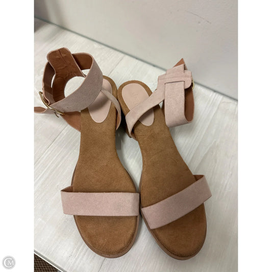Sandals Heels Block By Charlotte Russe In Pink, Size: 11