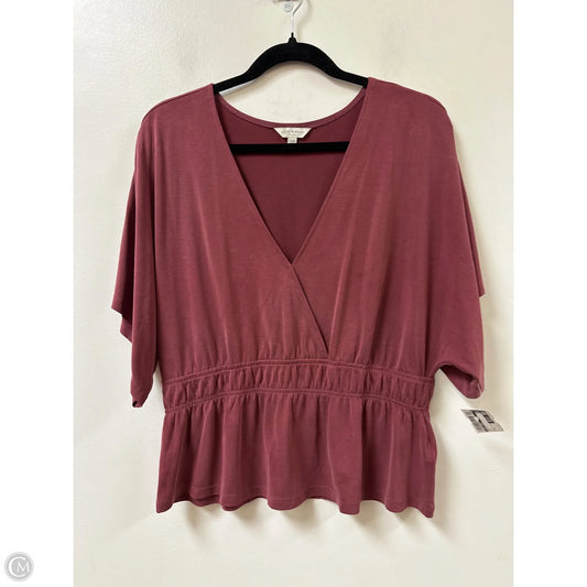 Top Short Sleeve By Lucky Brand In Red, Size: L