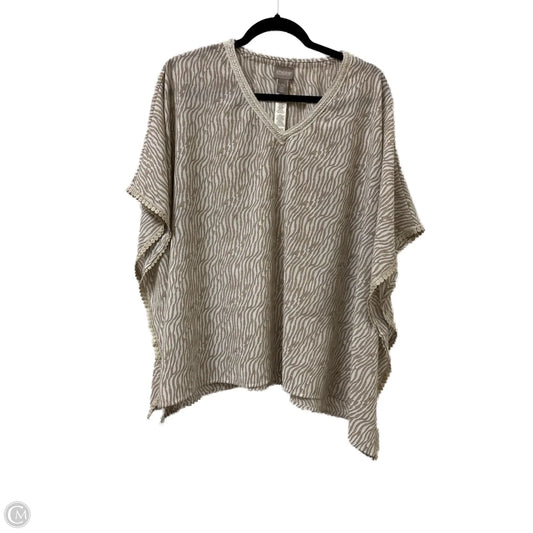 Top Short Sleeve By Chicos In Cream & White, Size: L