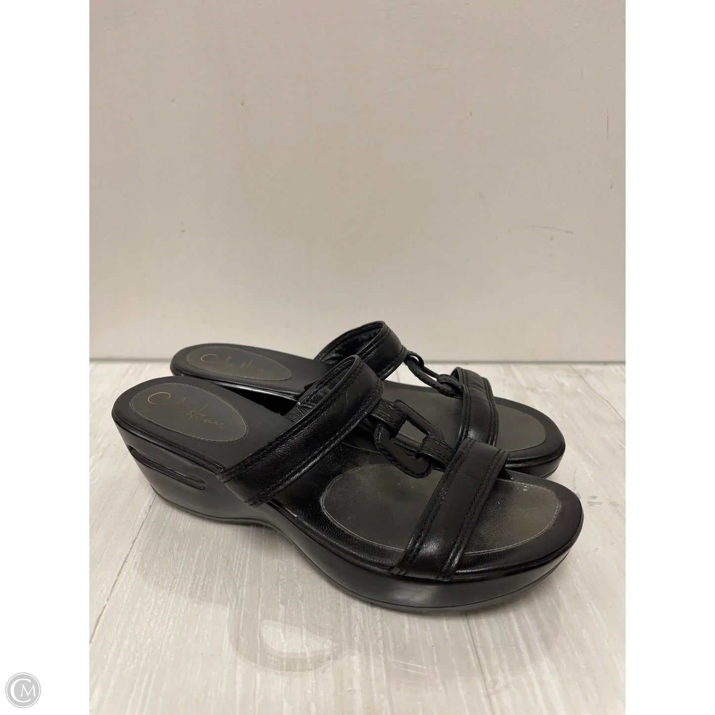 Sandals Heels Wedge By Cole-haan In Black, Size: 9.5