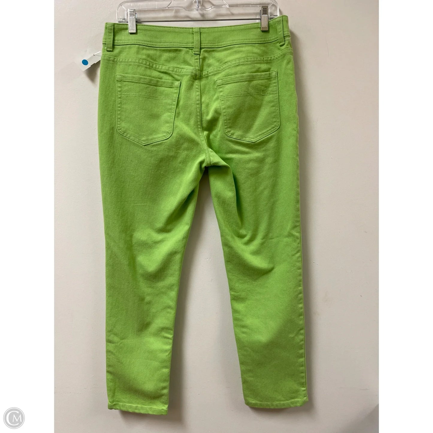 Jeans Straight By Chicos In Green Denim, Size: 6