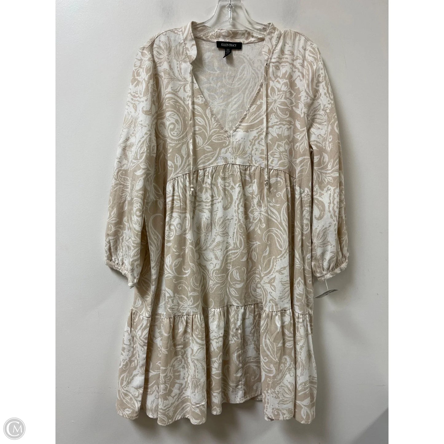 Dress Casual Short By Ellen Tracy In Cream, Size: M