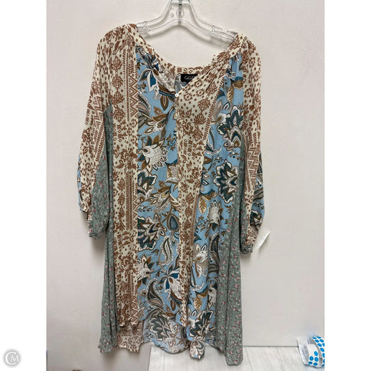 Dress Casual Short By Gigio In Blue & Cream, Size: S