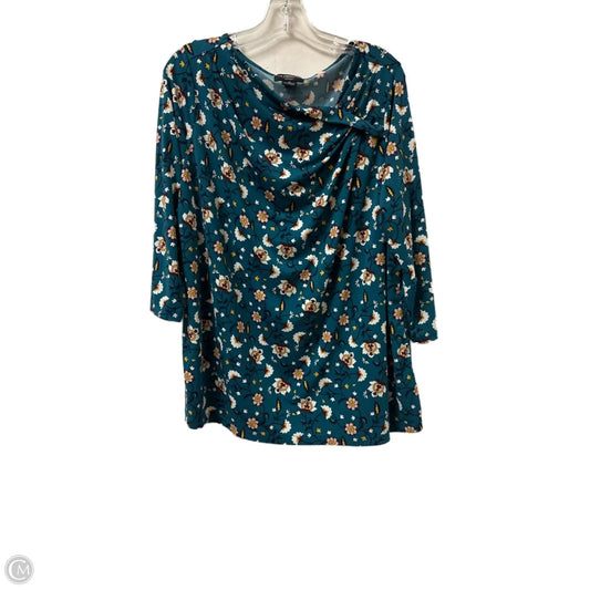 Top Long Sleeve By Liz Claiborne In Teal, Size: 1x