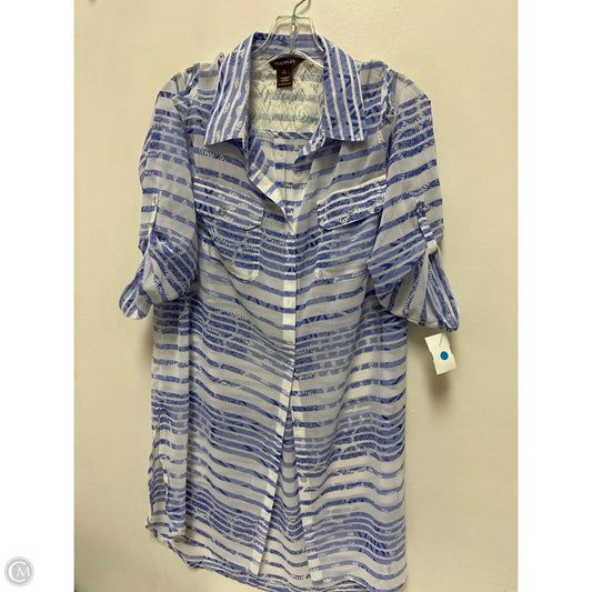 Blouse Long Sleeve By Multiples In Purple, Size: L