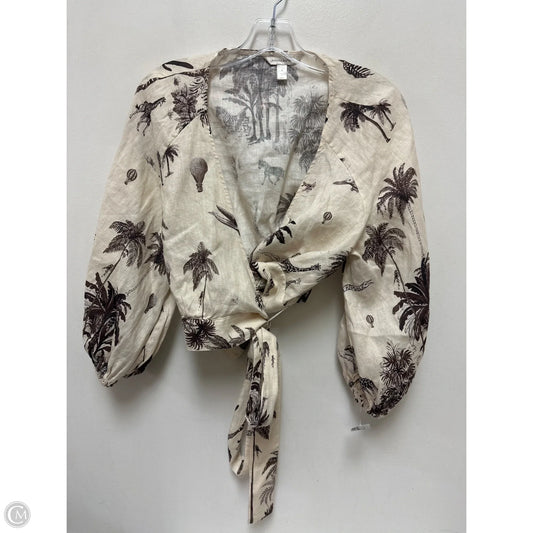 Top Long Sleeve By Banana Republic In Cream, Size: M