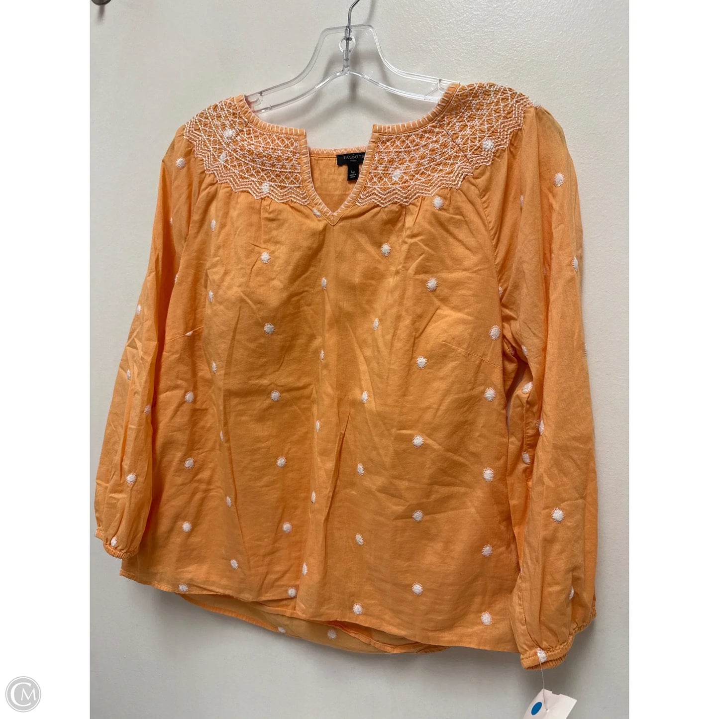 Top Long Sleeve By Talbots In Orange, Size: Lp