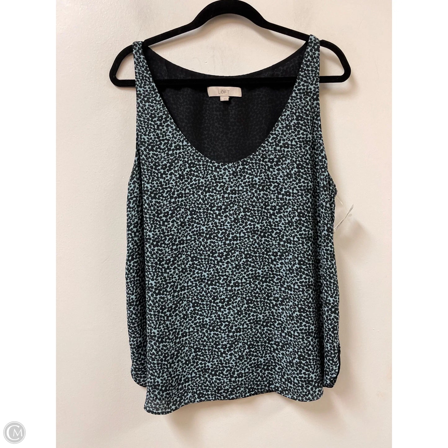 Top Sleeveless By Loft In Black & Blue, Size: L