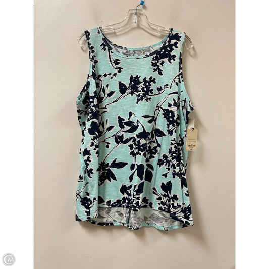 Top Sleeveless By St Johns Bay In Blue & White, Size: 1x