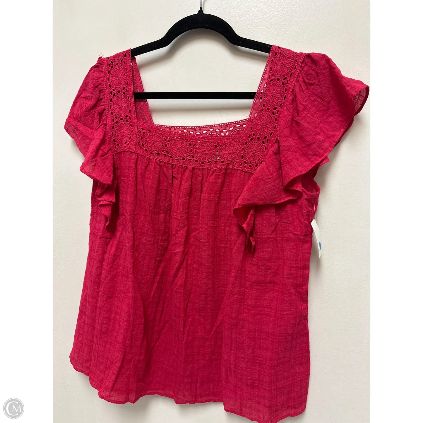 Top Short Sleeve By Max Studio In Pink, Size: L