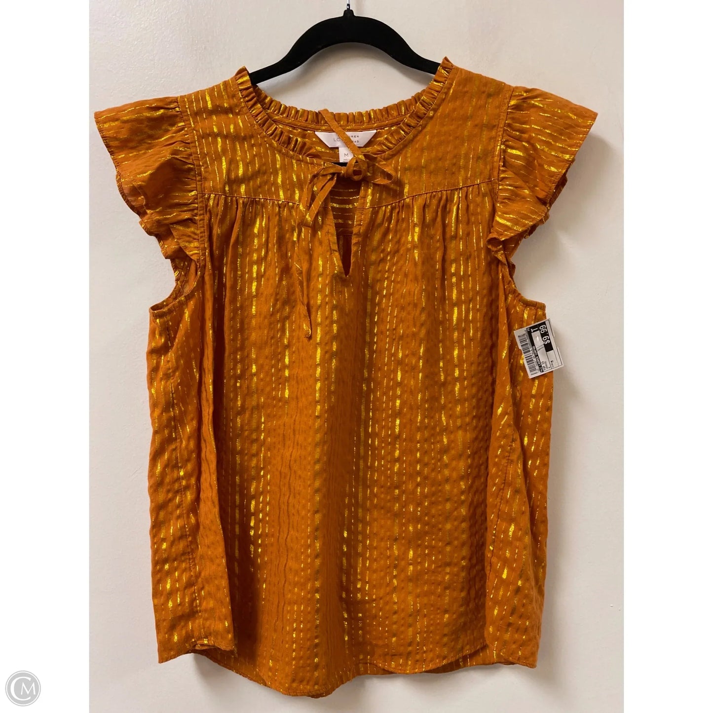 Top Short Sleeve By Lc Lauren Conrad In Orange, Size: M