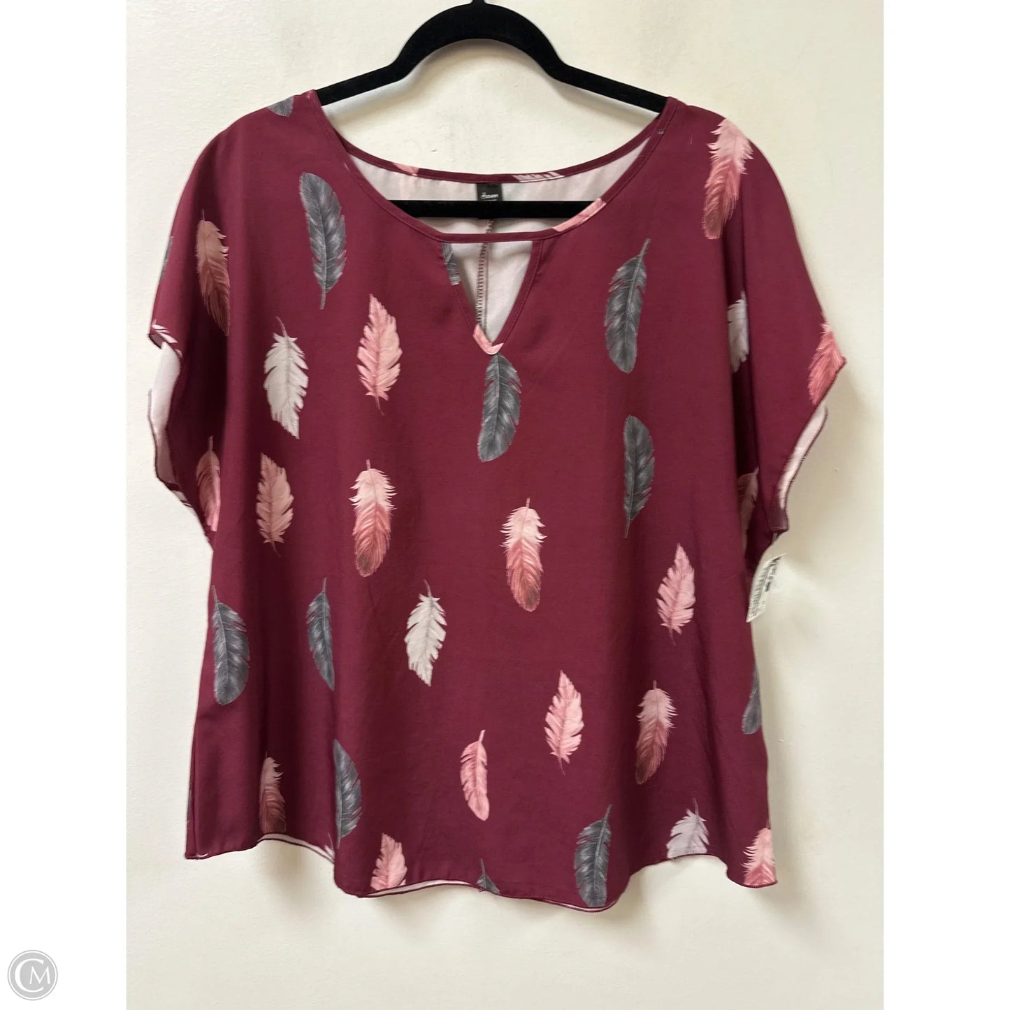 Top Short Sleeve By Shein In Red, Size: 1x