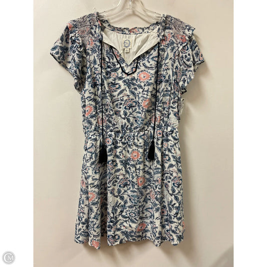 Dress Casual Short By Blue Rain In Blue & White, Size: L