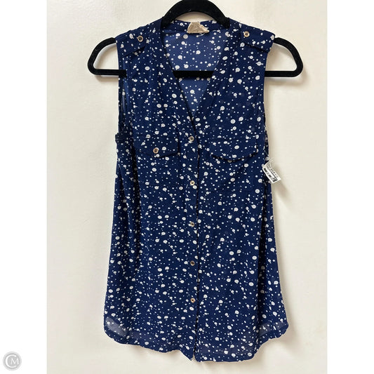 Top Sleeveless By Clothes Mentor In Blue & White, Size: S