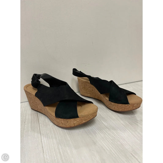 Sandals Heels Wedge By Clarks In Black, Size: 11