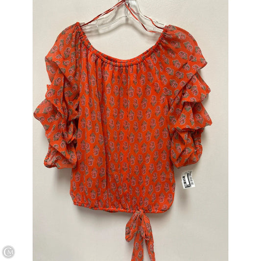 Top Short Sleeve By Cece In Orange, Size: S
