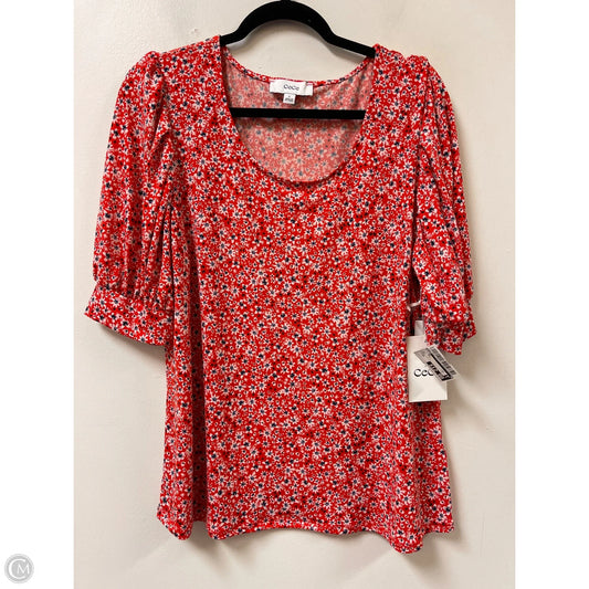 Top Short Sleeve By Cece In Red, Size: Xl